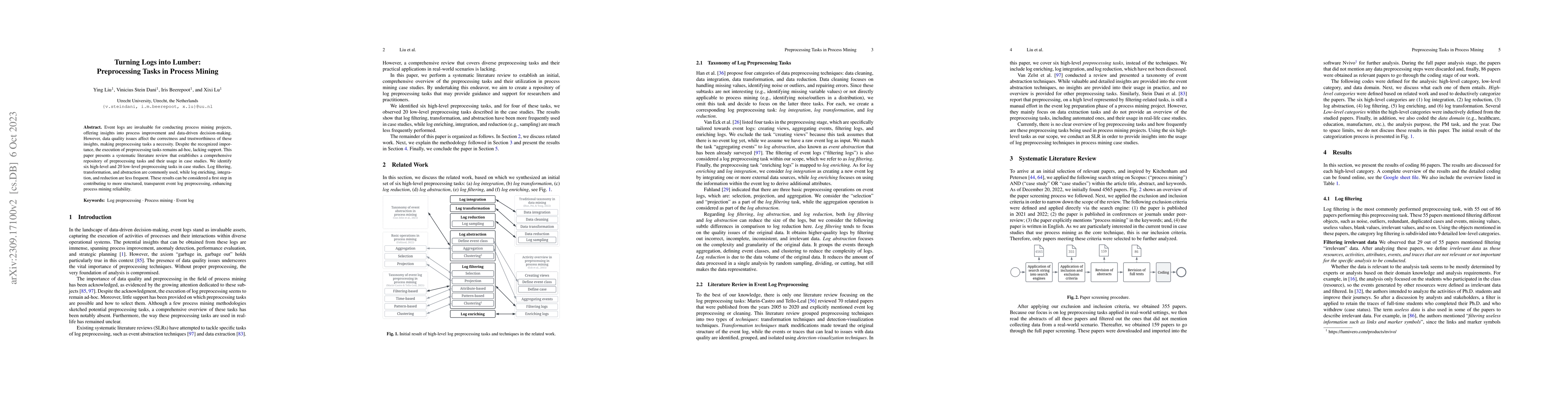 Thumbnail for Turning Logs into Lumber: Preprocessing Tasks in Process Mining