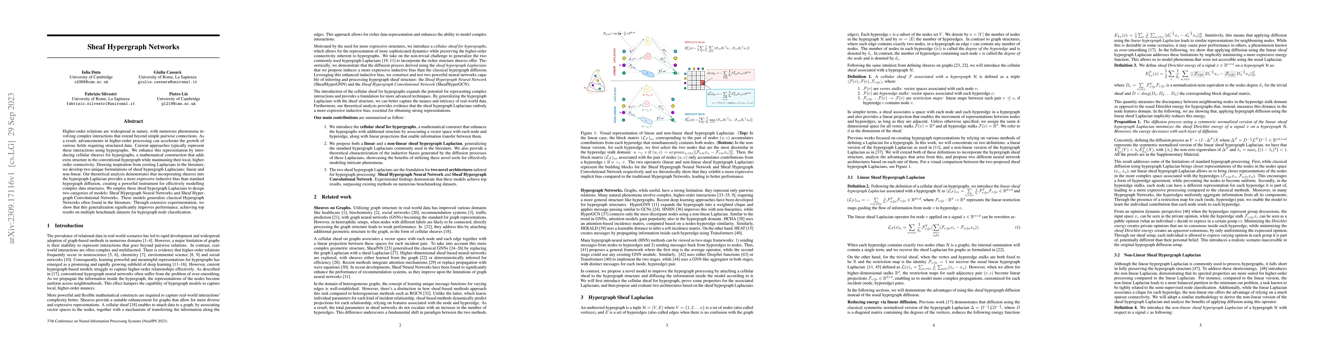 Thumbnail for Sheaf Hypergraph Networks