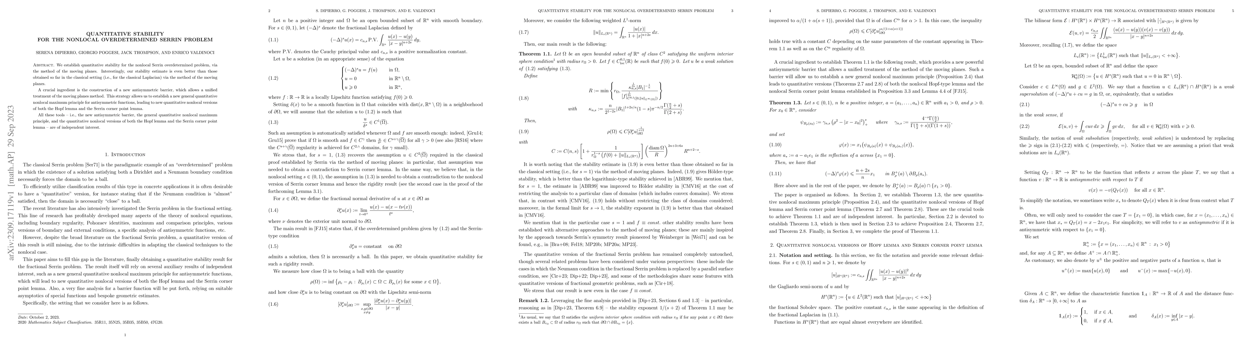 Thumbnail for Quantitative stability for the nonlocal overdetermined Serrin problem