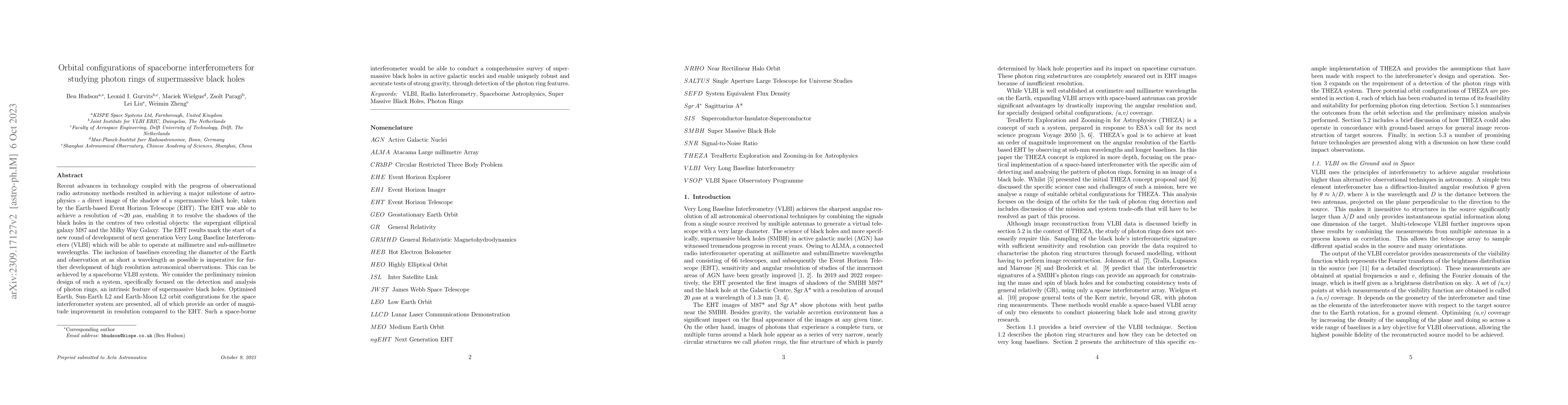 Thumbnail for Orbital configurations of spaceborne interferometers for studying photon
  rings of supermassive black holes