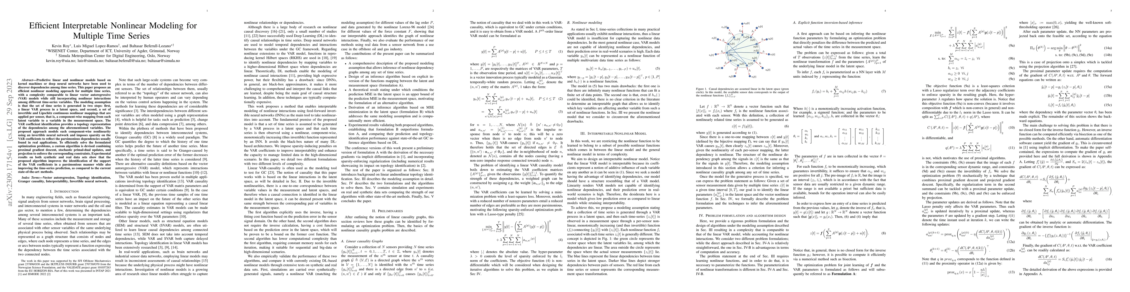 Thumbnail for Efficient Interpretable Nonlinear Modeling for Multiple Time Series