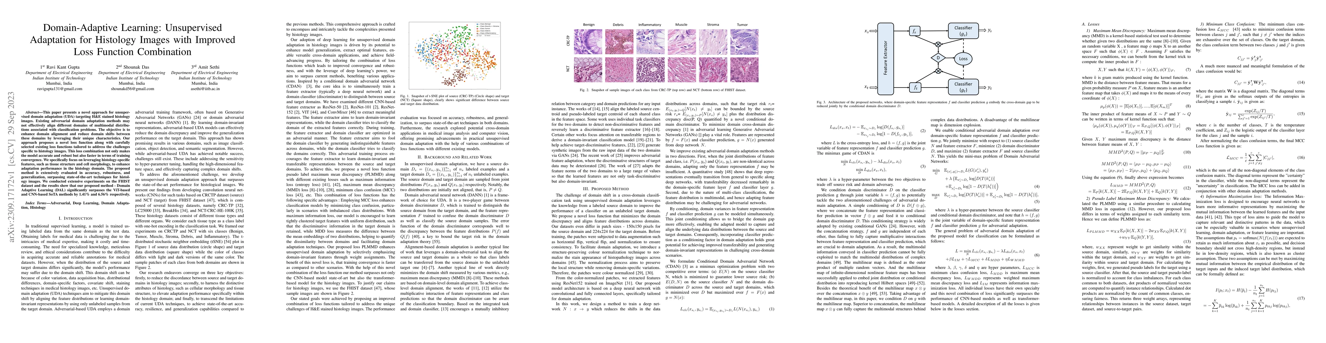Thumbnail for Domain-Adaptive Learning: Unsupervised Adaptation for Histology Images
  with Improved Loss Function Combination