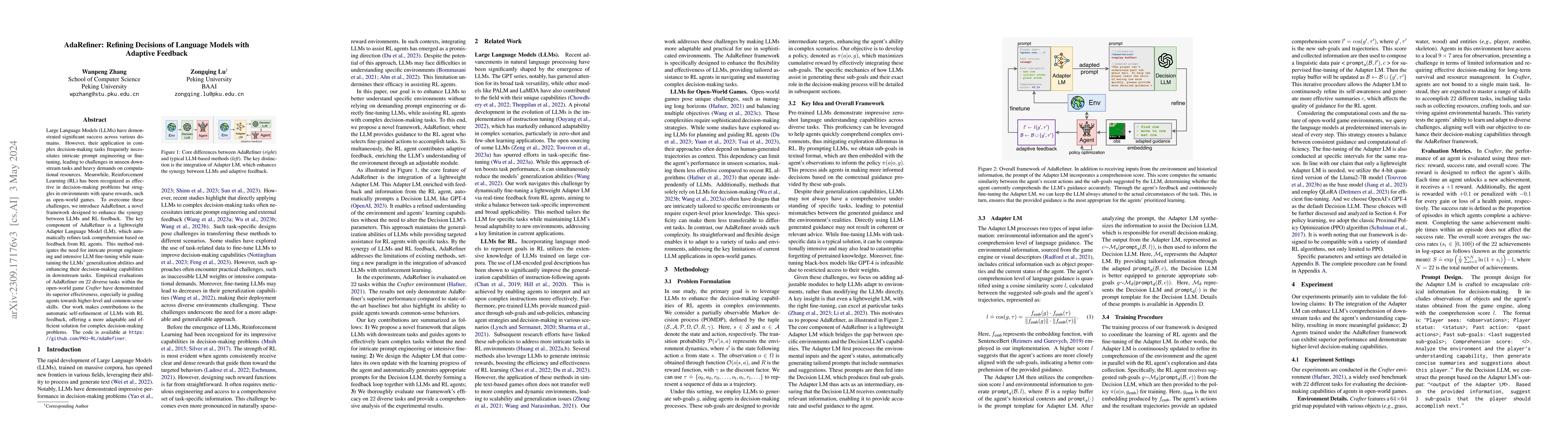 Thumbnail for AdaRefiner: Refining Decisions of Language Models with Adaptive Feedback