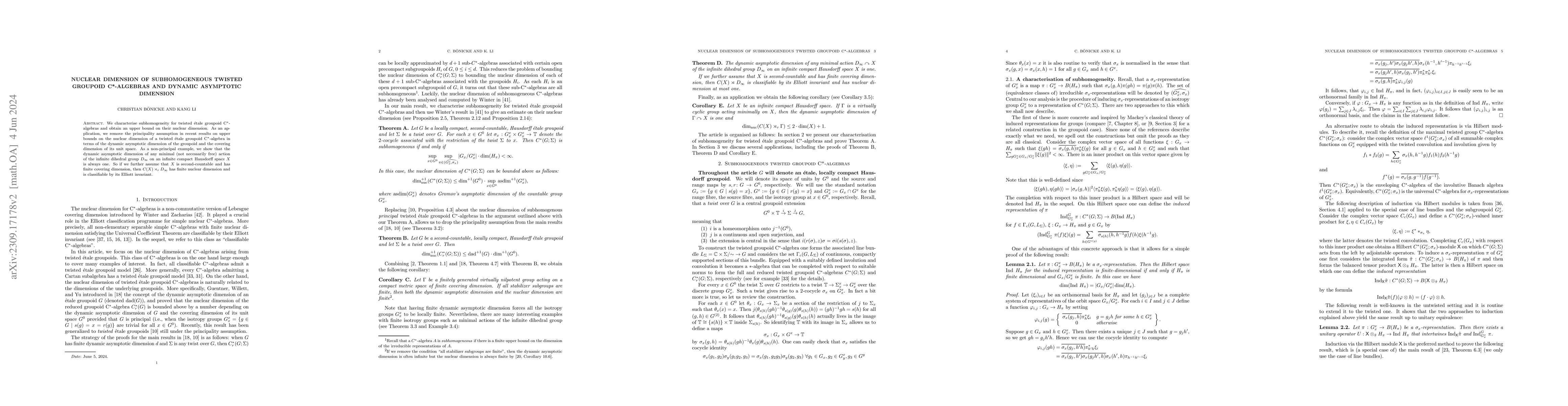 Thumbnail for Nuclear dimension of subhomogeneous twisted groupoid C*-algebras and
  dynamic asymptotic dimension