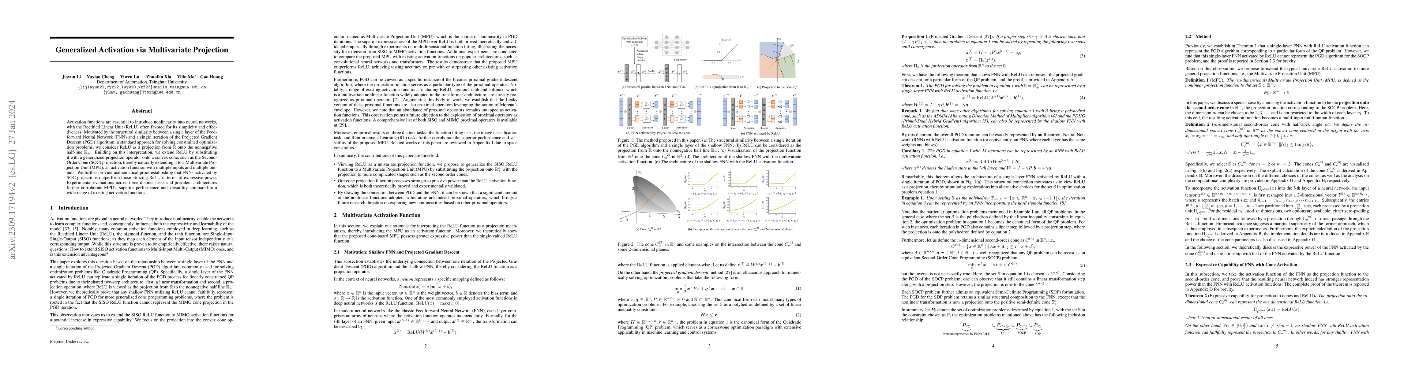 Thumbnail for Generalized Activation via Multivariate Projection