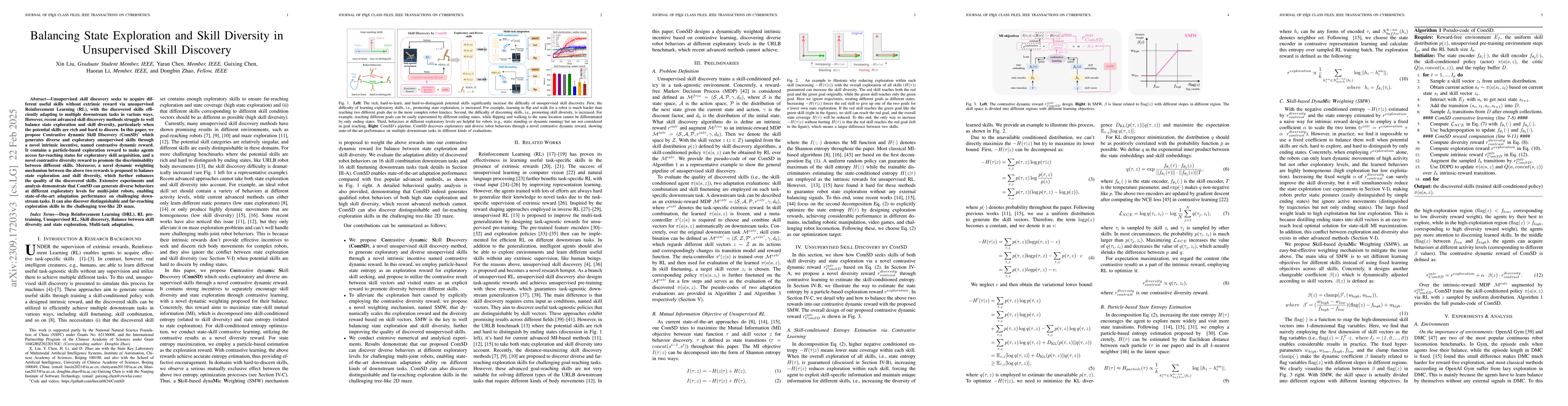 Thumbnail for Balancing Both Behavioral Quality and Diversity in Unsupervised Skill
  Discovery