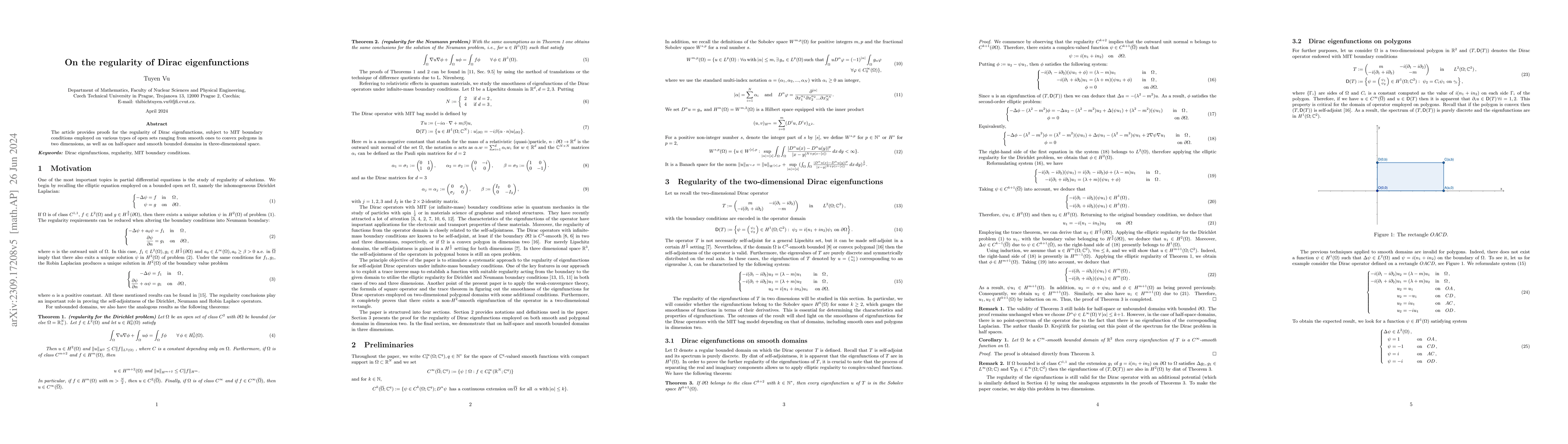 Thumbnail for On the regularity of Dirac eigenfunctions