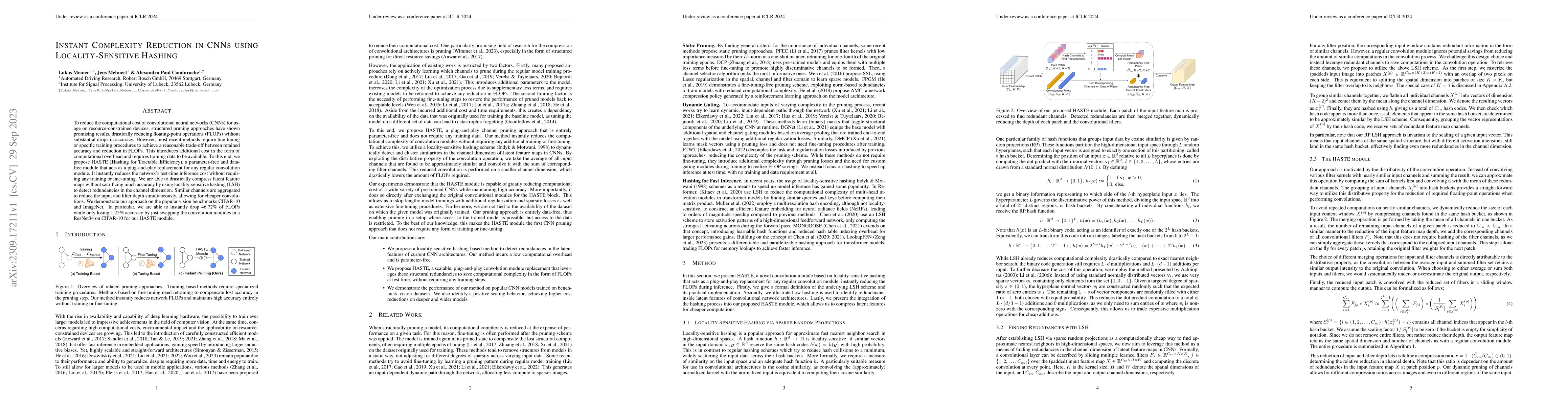Thumbnail for Instant Complexity Reduction in CNNs using Locality-Sensitive Hashing