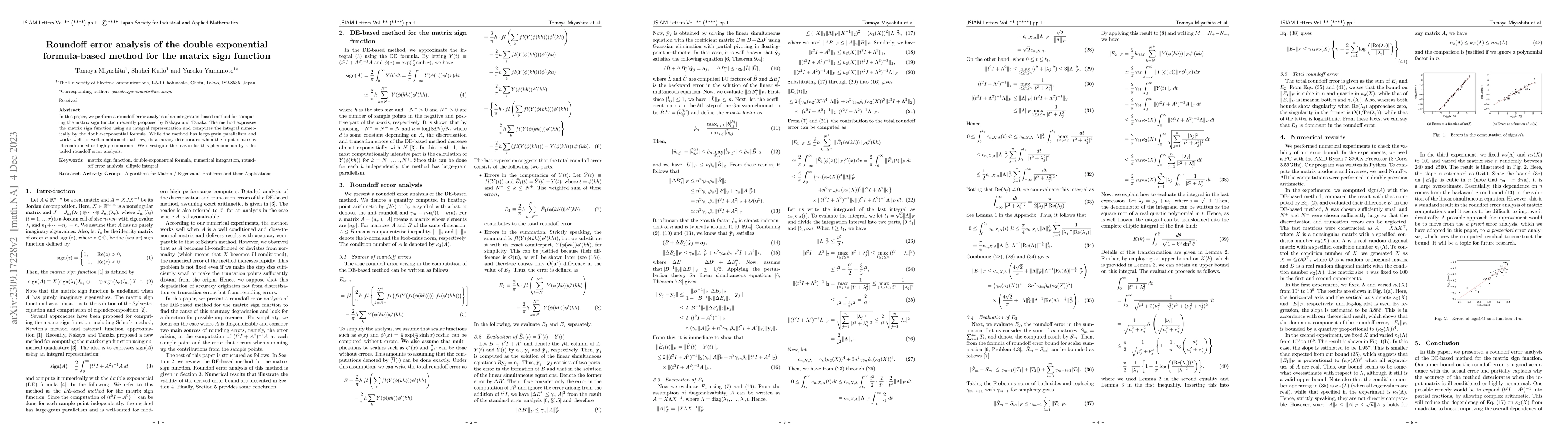 Thumbnail for Roundoff error analysis of the double exponential formula-based method
  for the matrix sign function