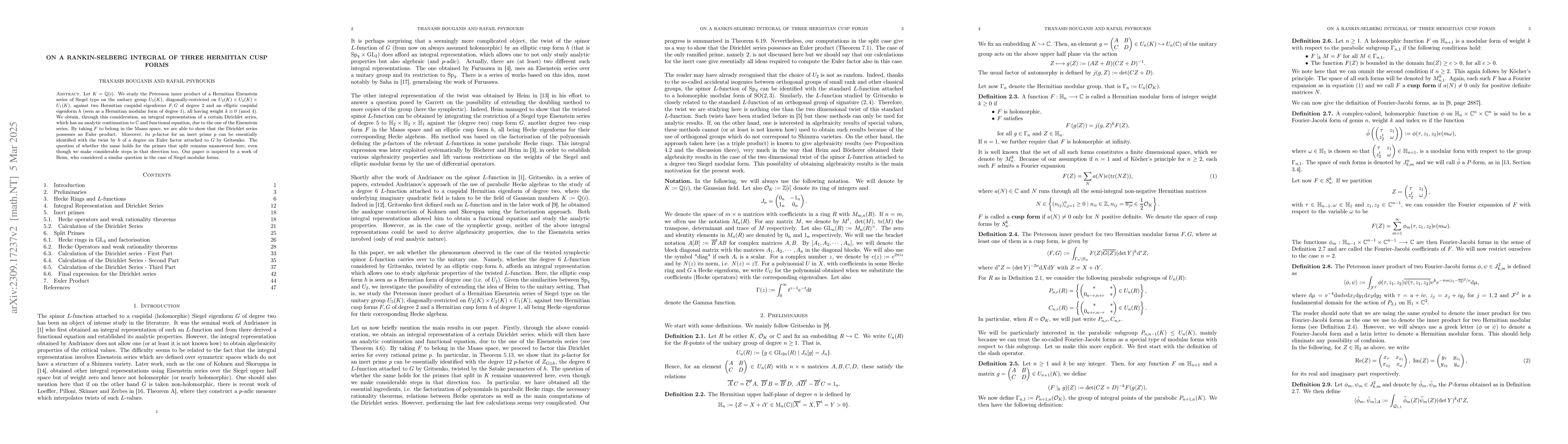 Thumbnail for On a Rankin-Selberg integral of three Hermitian cusp forms