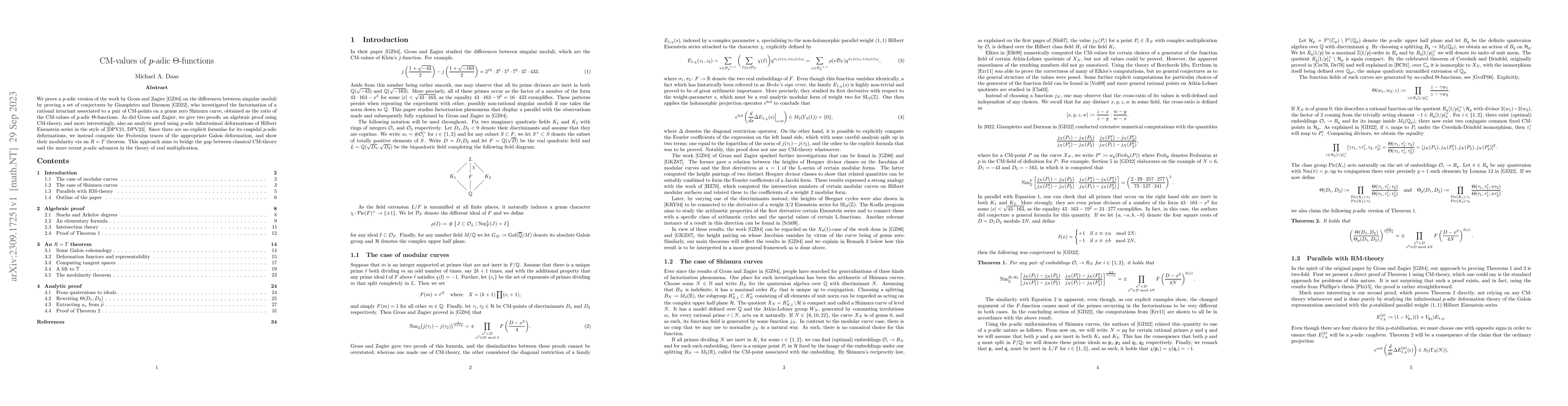 Thumbnail for CM-values of $p$-adic $\Theta$-functions