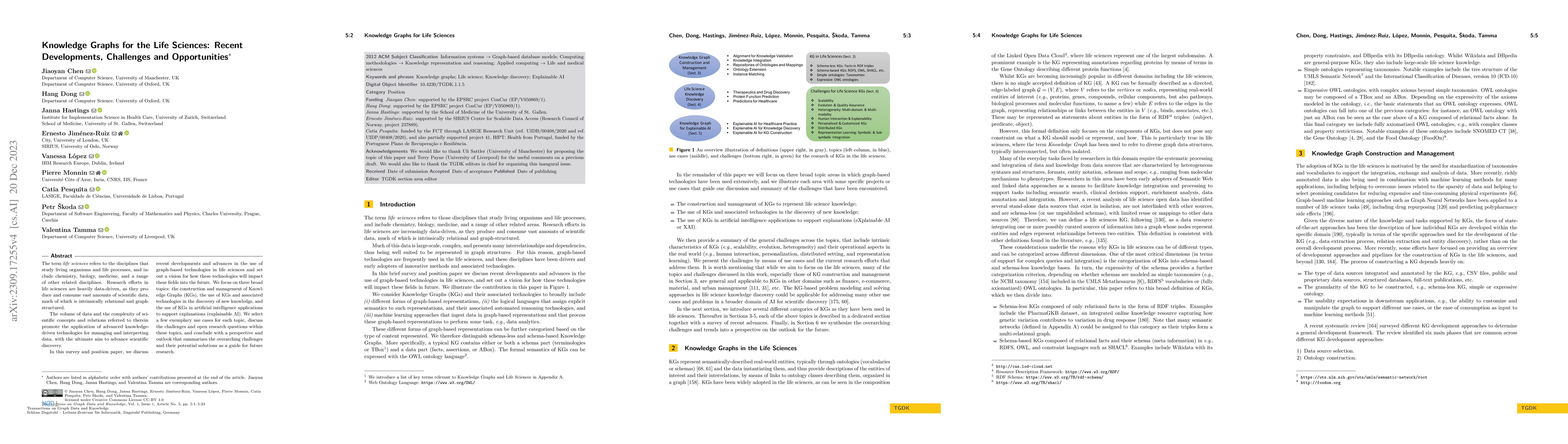 Thumbnail for Knowledge Graphs for the Life Sciences: Recent Developments, Challenges
  and Opportunities