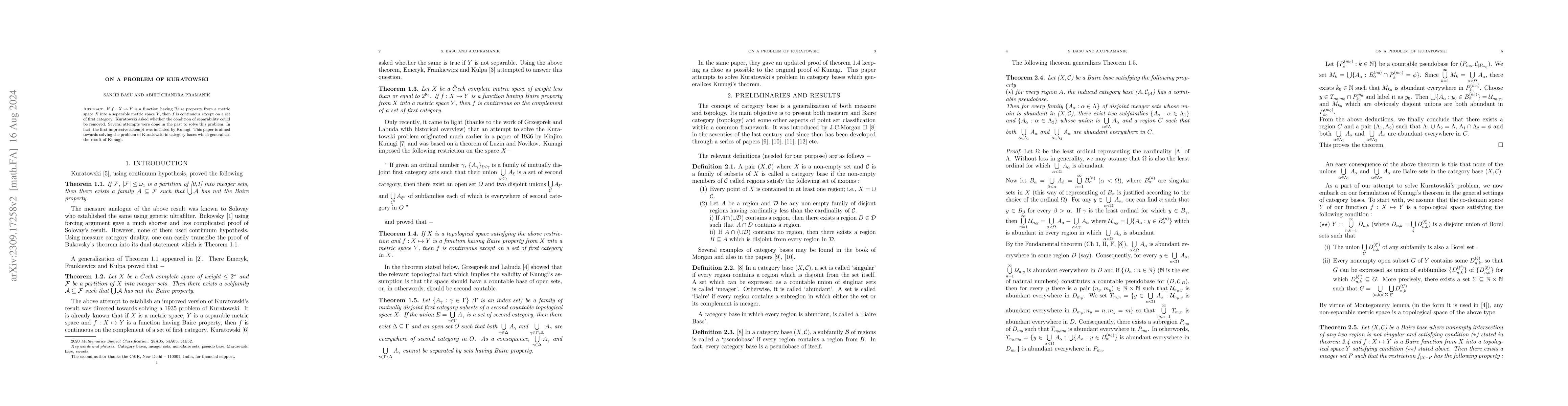 Thumbnail for A Kuratowski theorem revisited