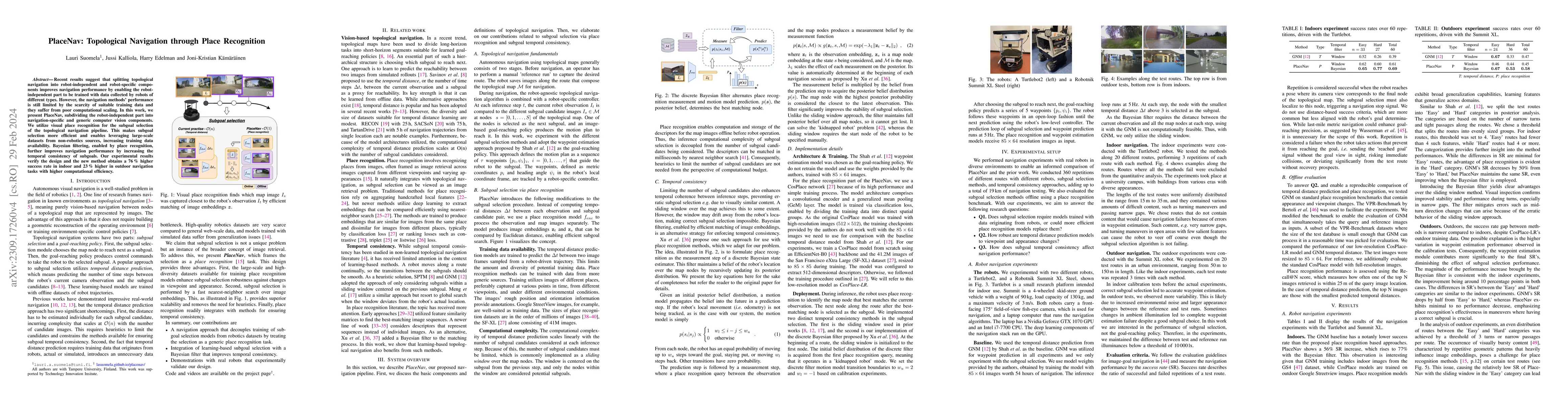 Thumbnail for PlaceNav: Topological Navigation through Place Recognition