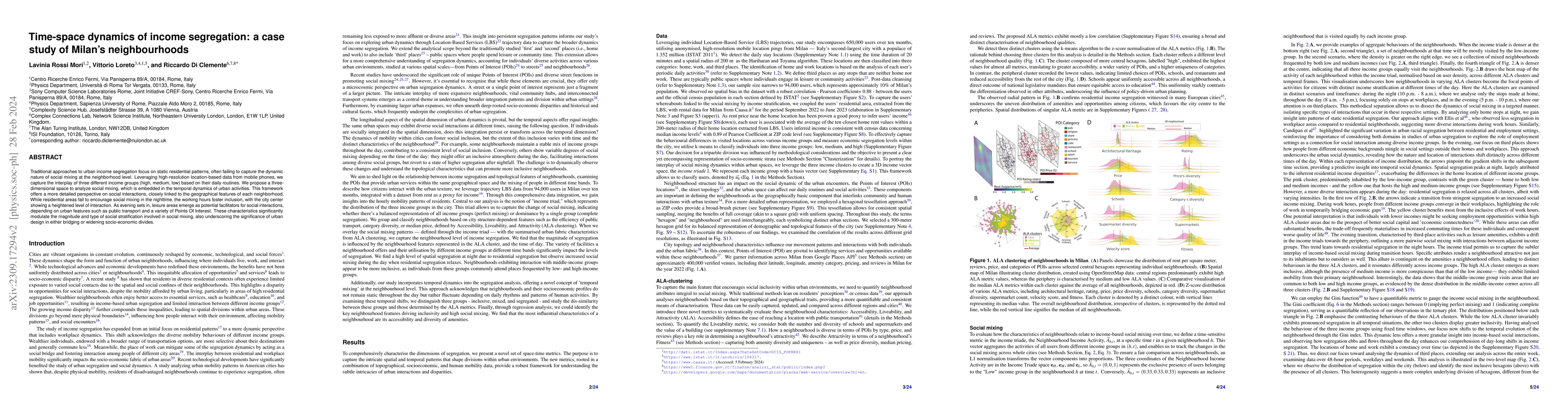 Thumbnail for Time-space dynamics of income segregation: a case study of Milan's
  neighbourhoods
