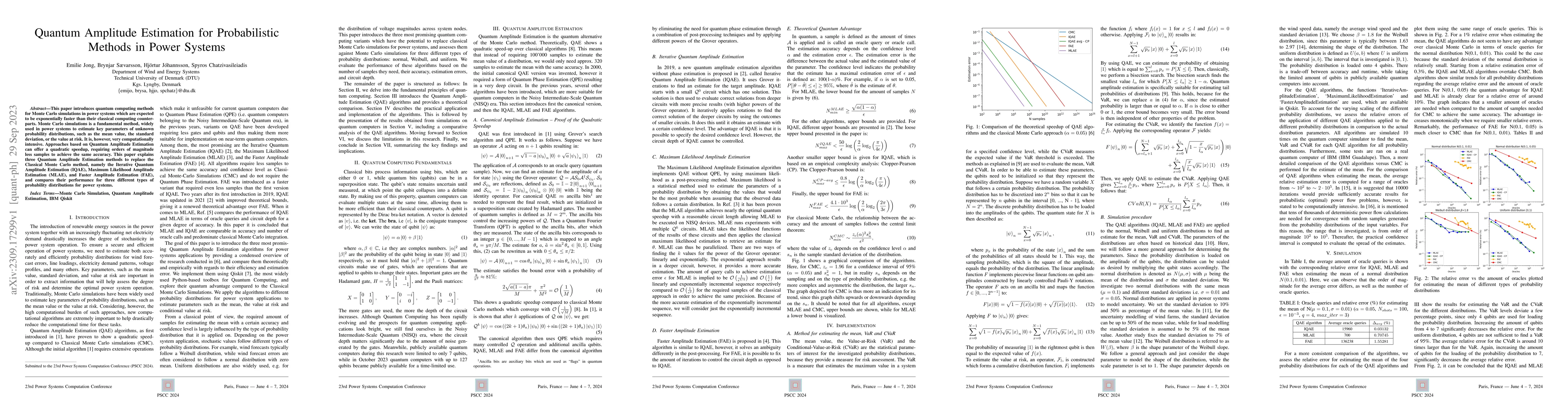 Thumbnail for Quantum Amplitude Estimation for Probabilistic Methods in Power Systems
