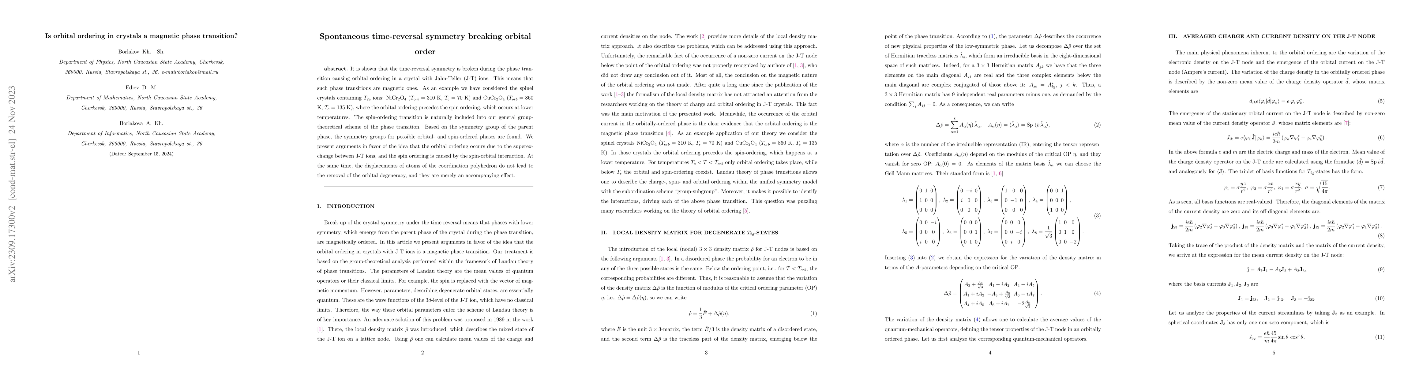 Thumbnail for Is orbital ordering in crystals a magnetic phase transition?