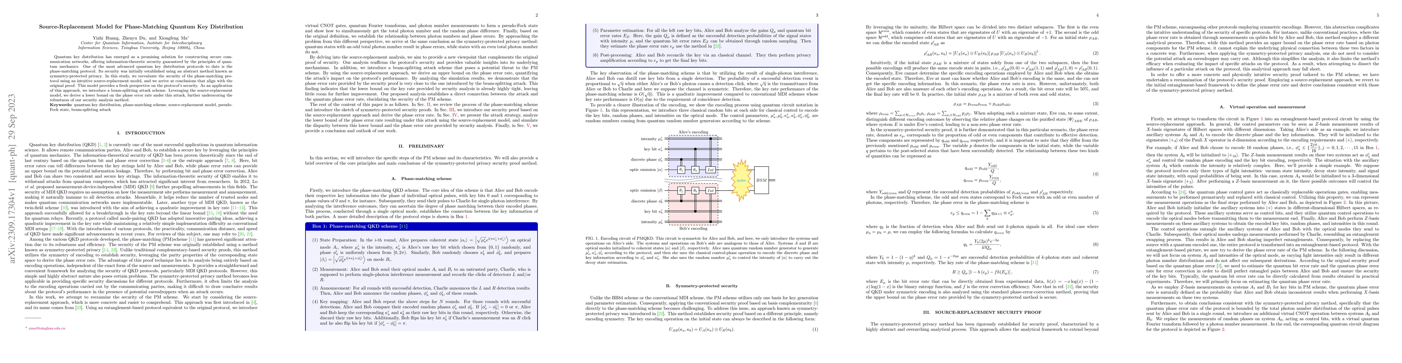 Thumbnail for Source-Replacement Model for Phase-Matching Quantum Key Distribution