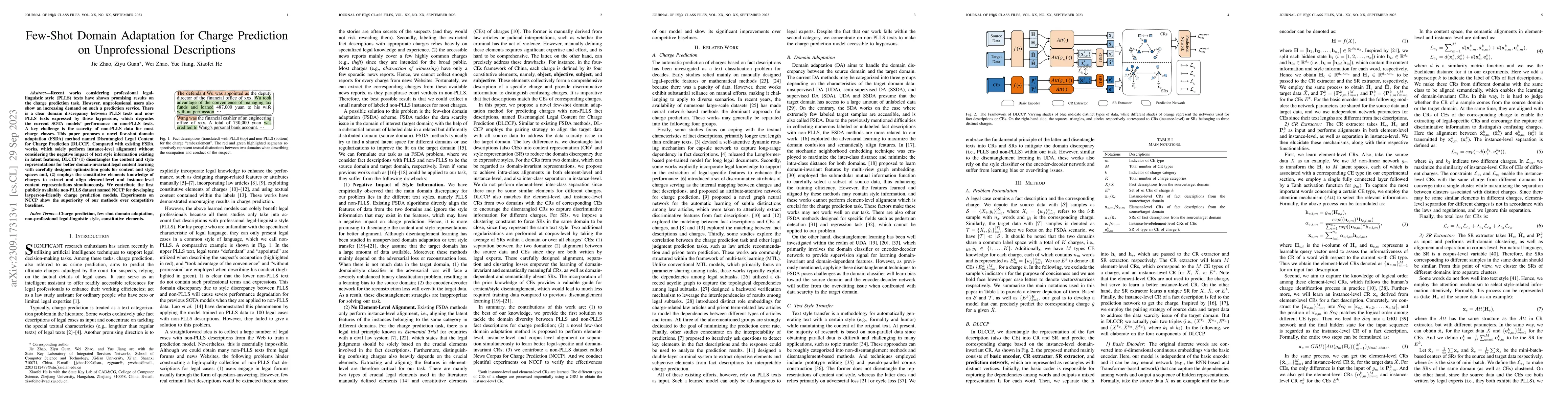 Thumbnail for Few-Shot Domain Adaptation for Charge Prediction on Unprofessional
  Descriptions
