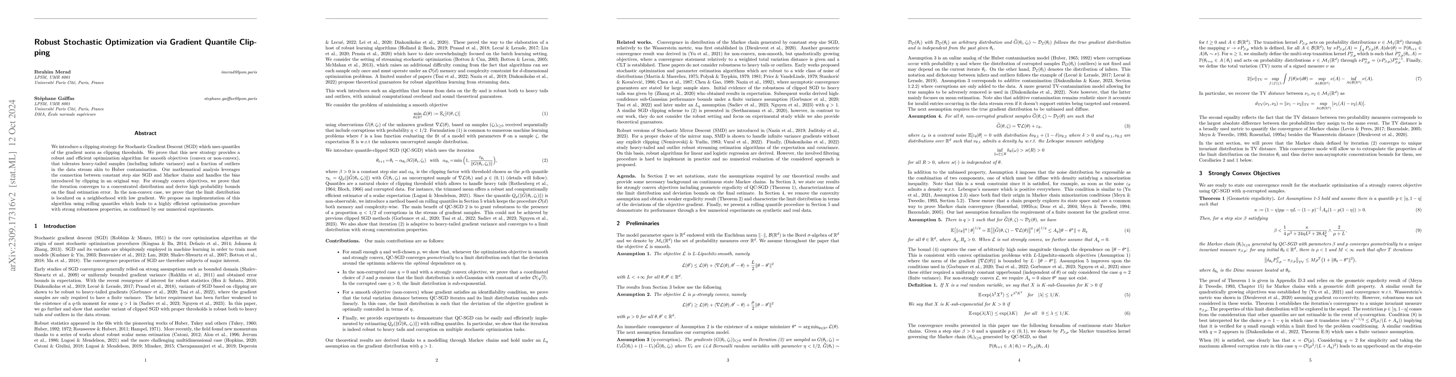 Thumbnail for Robust Stochastic Optimization via Gradient Quantile Clipping