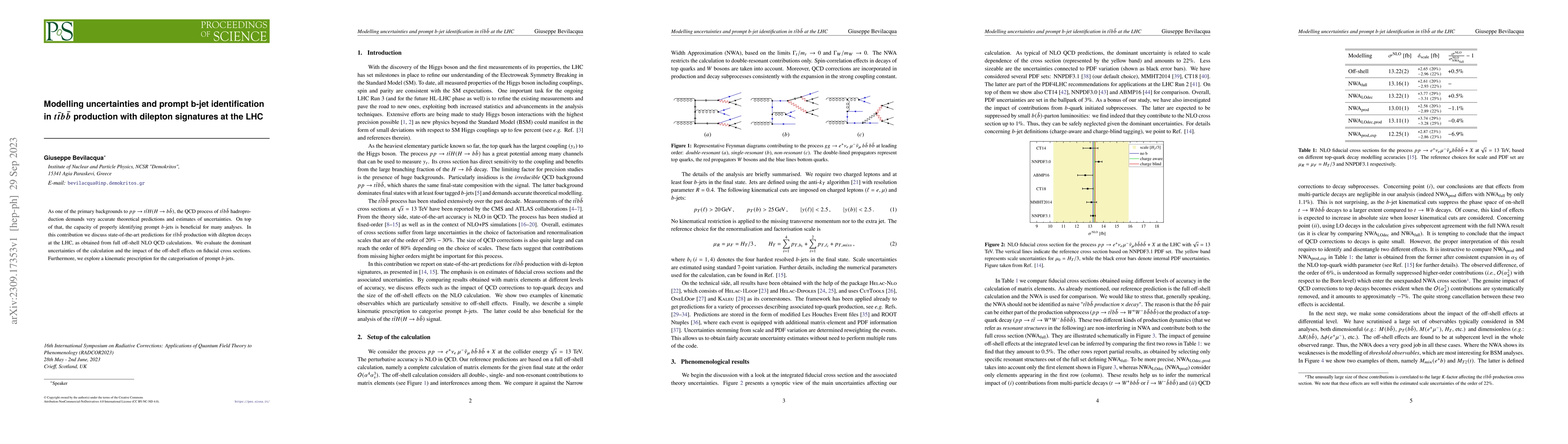 Thumbnail for Modelling uncertainties and prompt b-jet identification in
  $t\bar{t}b\bar{b}$ production with dilepton signatures at the LHC