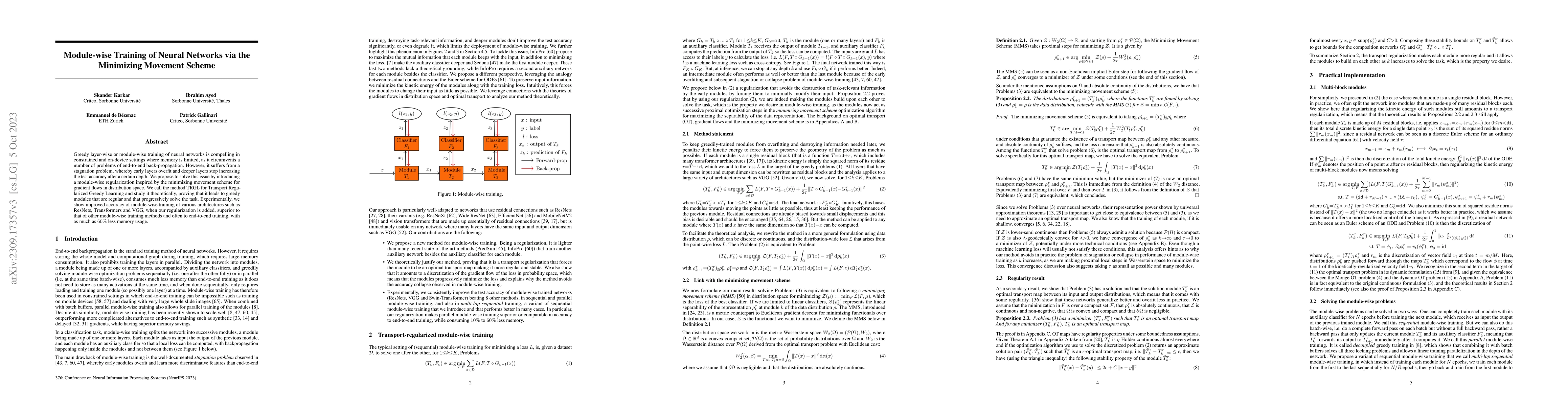 Thumbnail for Module-wise Training of Neural Networks via the Minimizing Movement
  Scheme