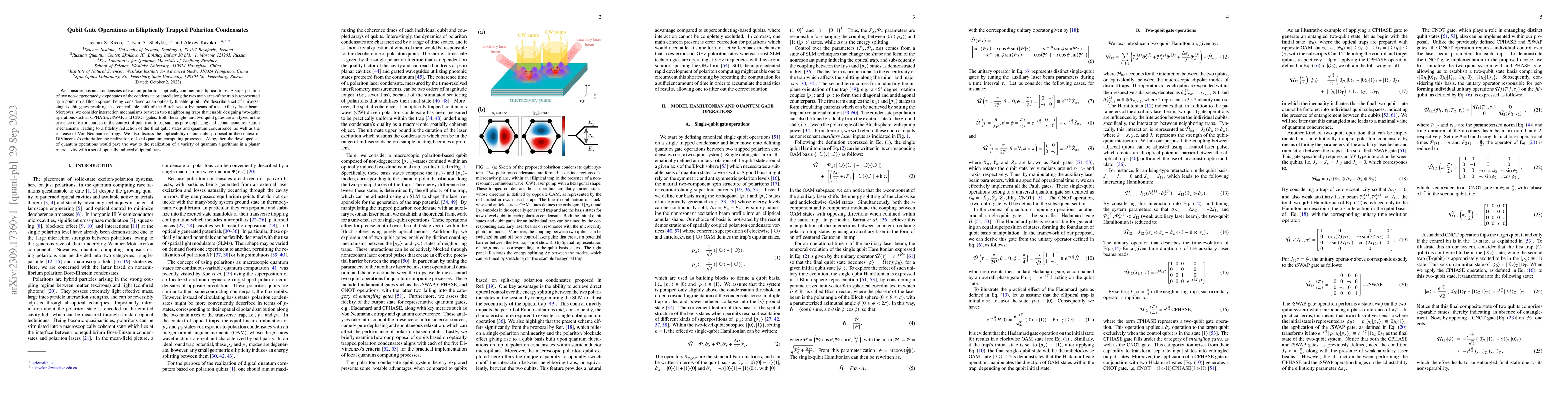 Thumbnail for Qubit Gate Operations in Elliptically Trapped Polariton Condensates