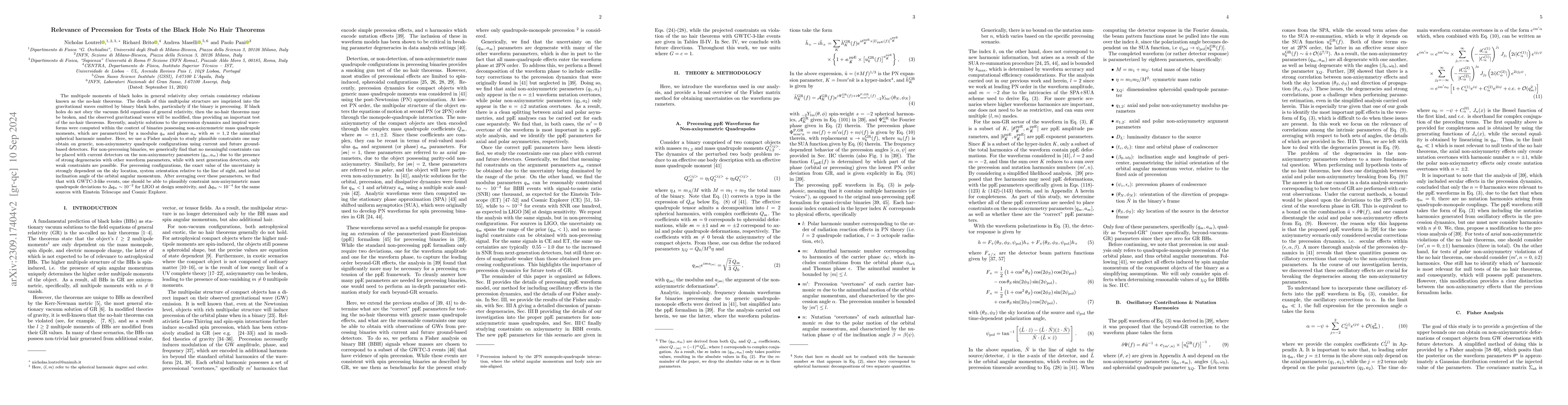 Thumbnail for Relevance of Precession for Tests of the Black Hole No Hair Theorems