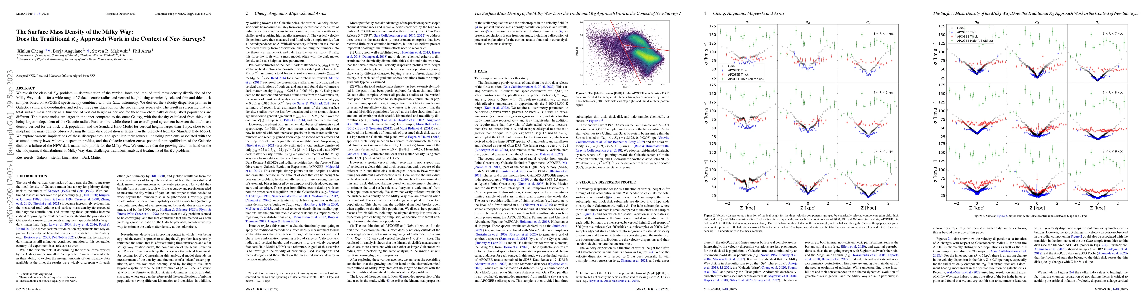 Thumbnail for The Surface Mass Density of the Milky Way: Does the Traditional $K_Z$
  Approach Work in the Context of New Surveys?