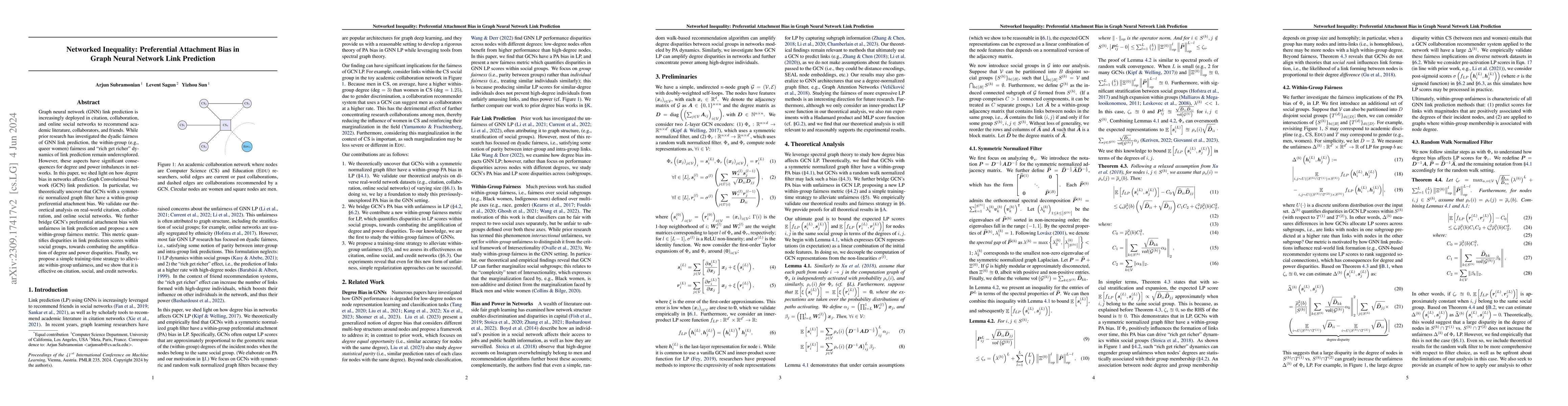 Thumbnail for Networked Inequality: Preferential Attachment Bias in Graph Neural
  Network Link Prediction