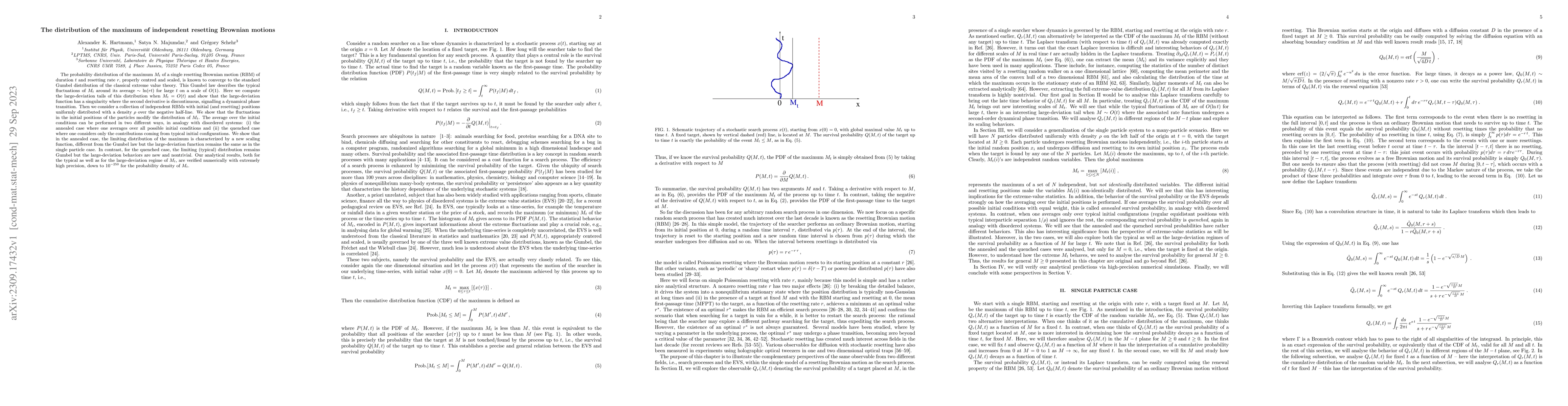 Thumbnail for The distribution of the maximum of independent resetting Brownian
  motions