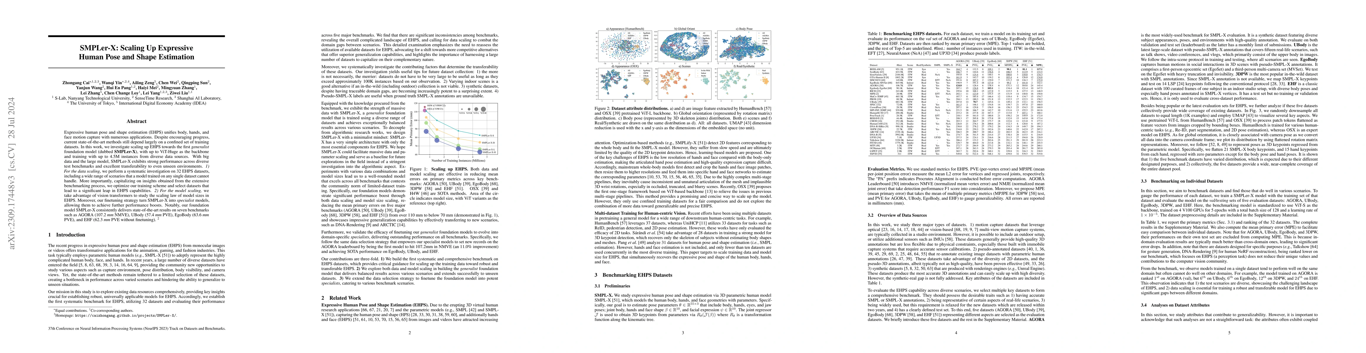 Thumbnail for SMPLer-X: Scaling Up Expressive Human Pose and Shape Estimation