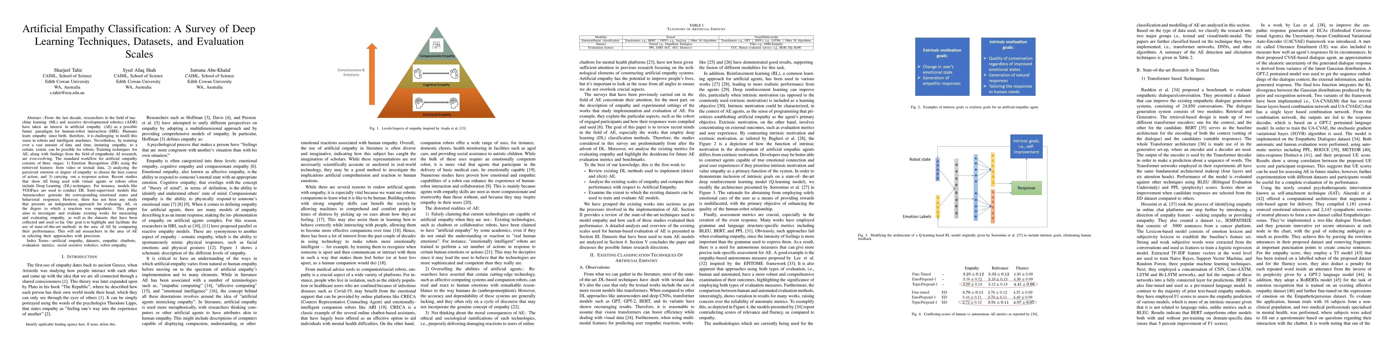 Thumbnail for Artificial Empathy Classification: A Survey of Deep Learning Techniques,
  Datasets, and Evaluation Scales
