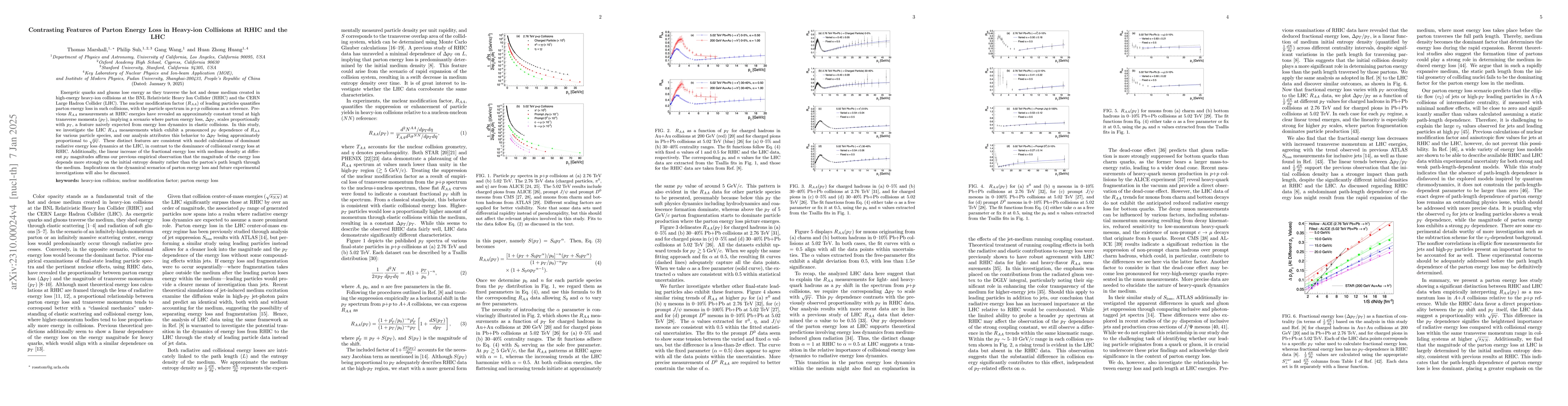 Thumbnail for Contrasting Features of Parton Energy Loss in Heavy-ion Collisions at
  RHIC and the LHC