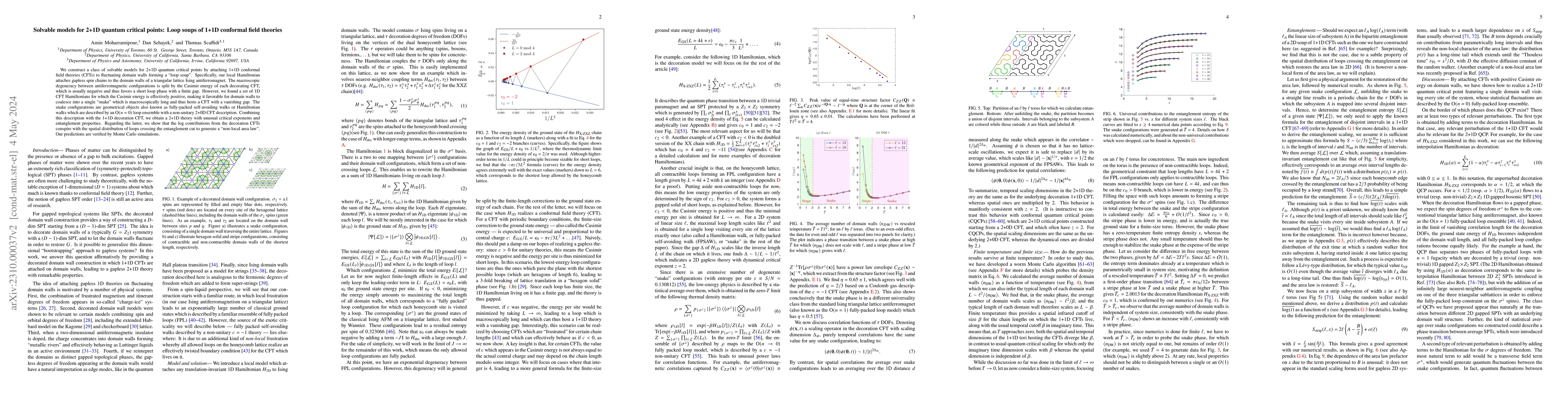 Thumbnail for Solvable models for 2+1D quantum critical points: Loop soups of 1+1D
  conformal field theories