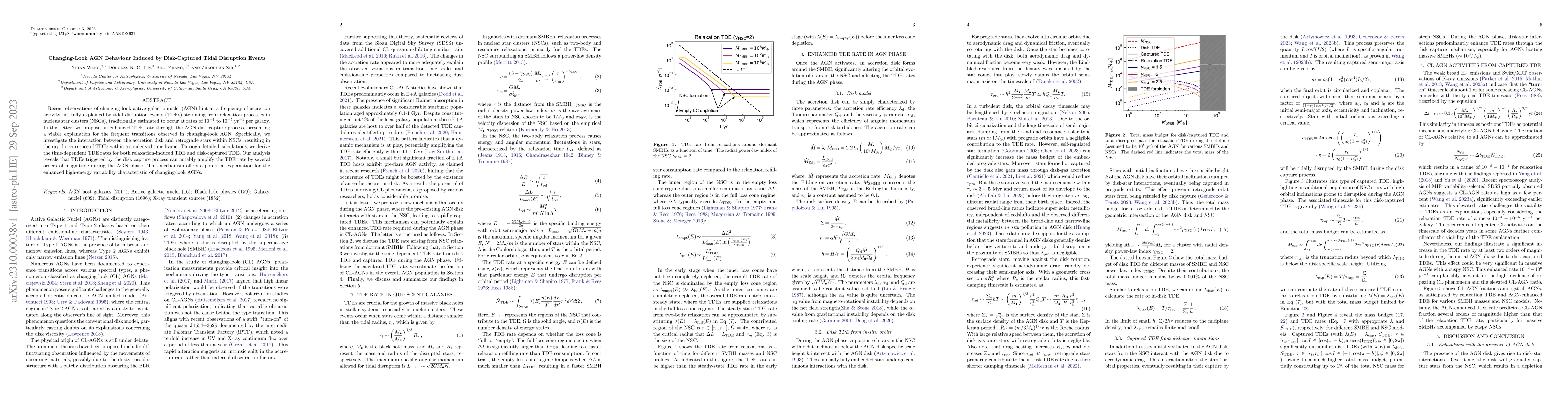 Thumbnail for Changing-Look AGN Behaviour Induced by Disk-Captured Tidal Disruption
  Events