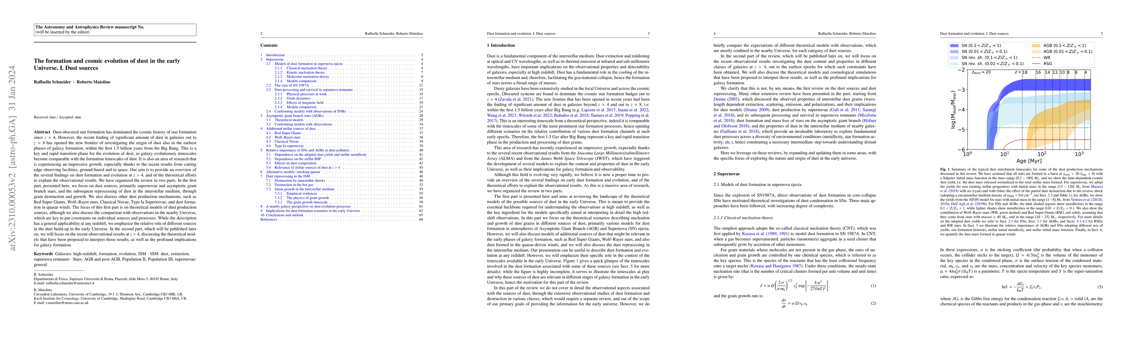 Thumbnail for The formation and cosmic evolution of dust in the early Universe. I.
  Dust sources