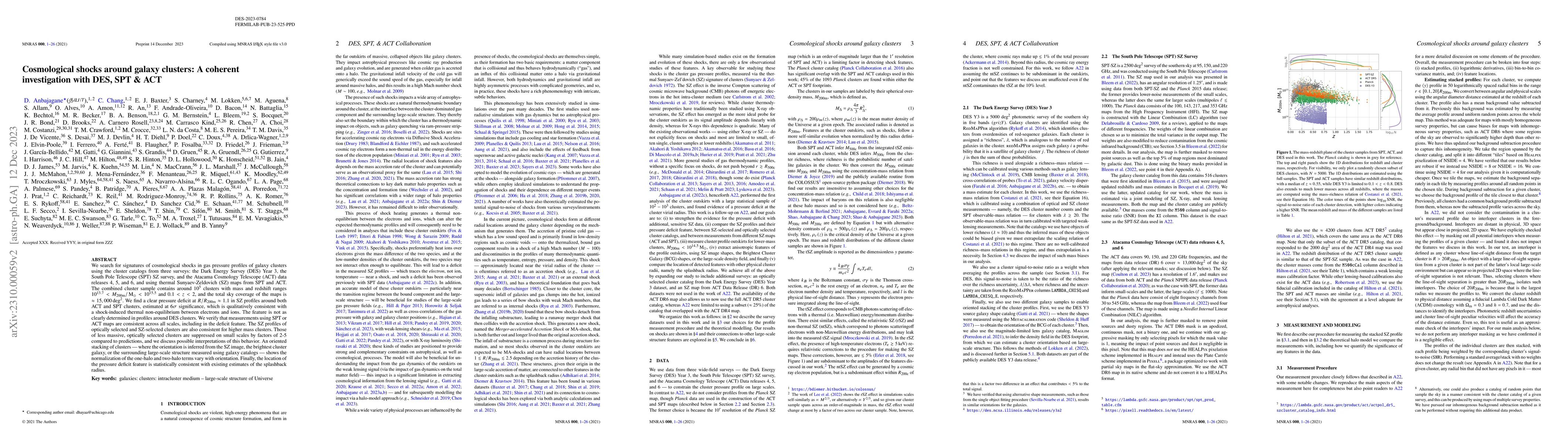 Thumbnail for Cosmological shocks around galaxy clusters: A coherent investigation
  with DES, SPT & ACT