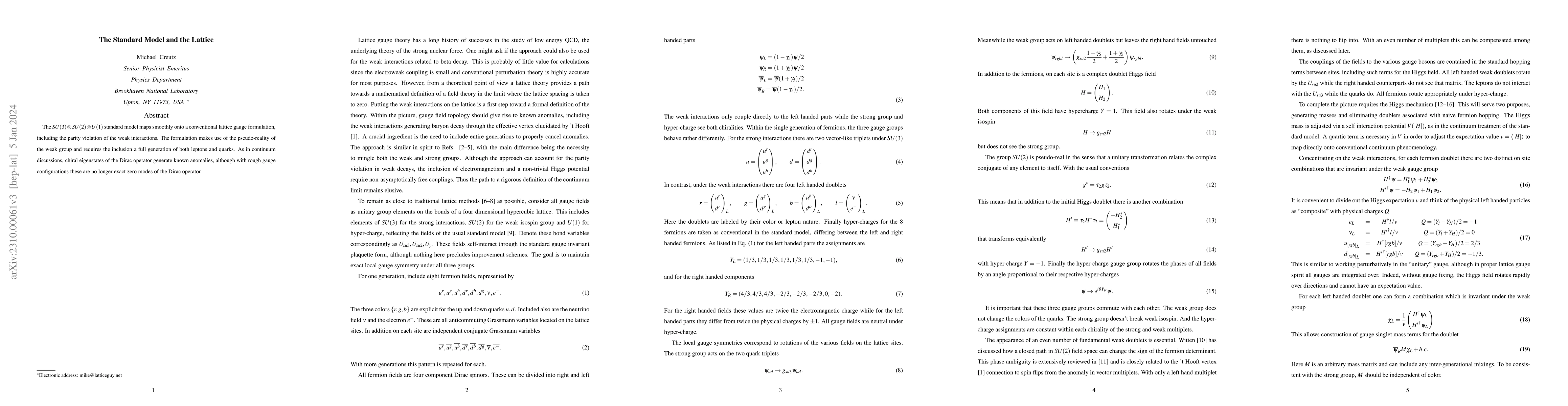 Thumbnail for The Standard Model and the Lattice