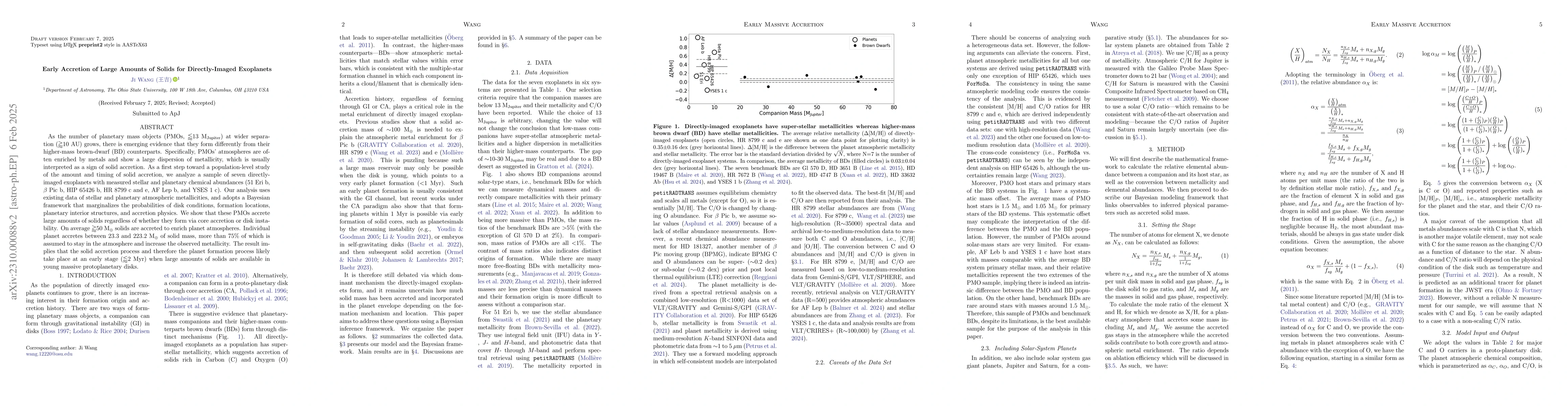 Thumbnail for Early Accretion of Large Amount of Solids for Directly-Imaged Exoplanets