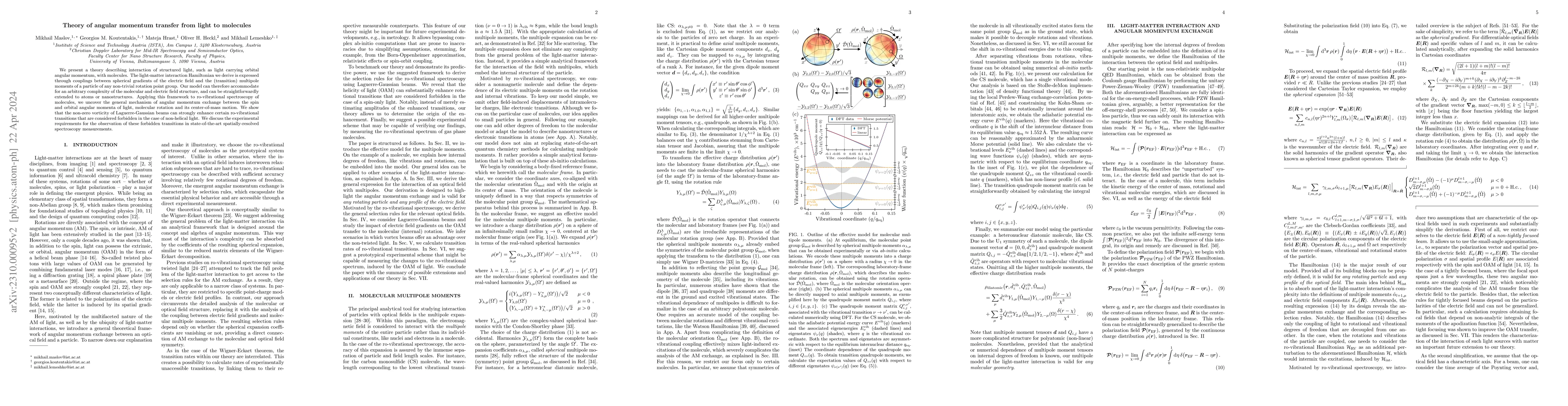 Thumbnail for Theory of angular momentum transfer from light to molecules