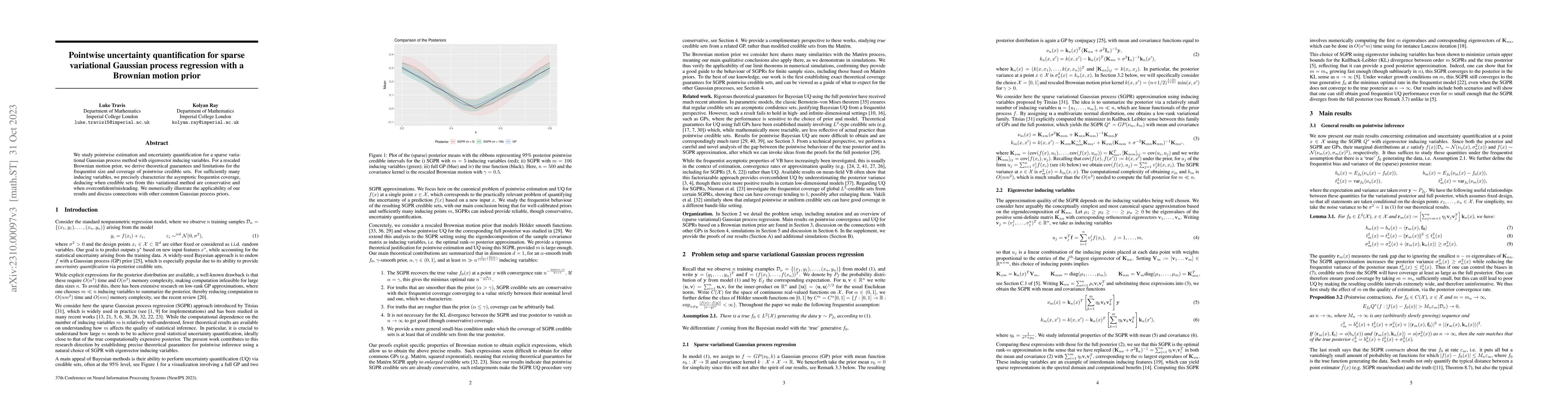 Thumbnail for Pointwise uncertainty quantification for sparse variational Gaussian
  process regression with a Brownian motion prior