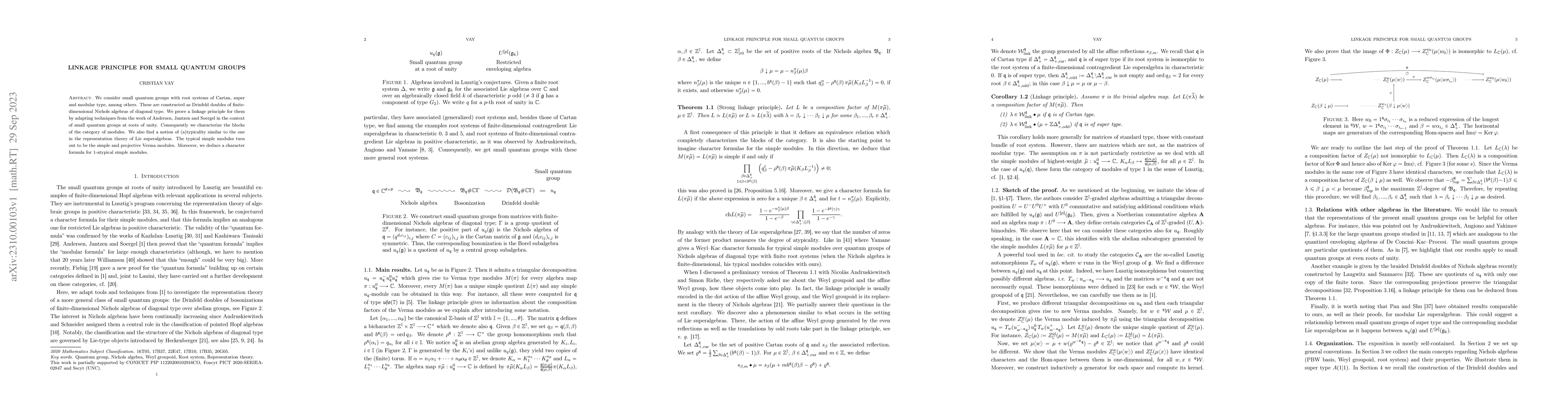 Thumbnail for Linkage principle for small quantum groups