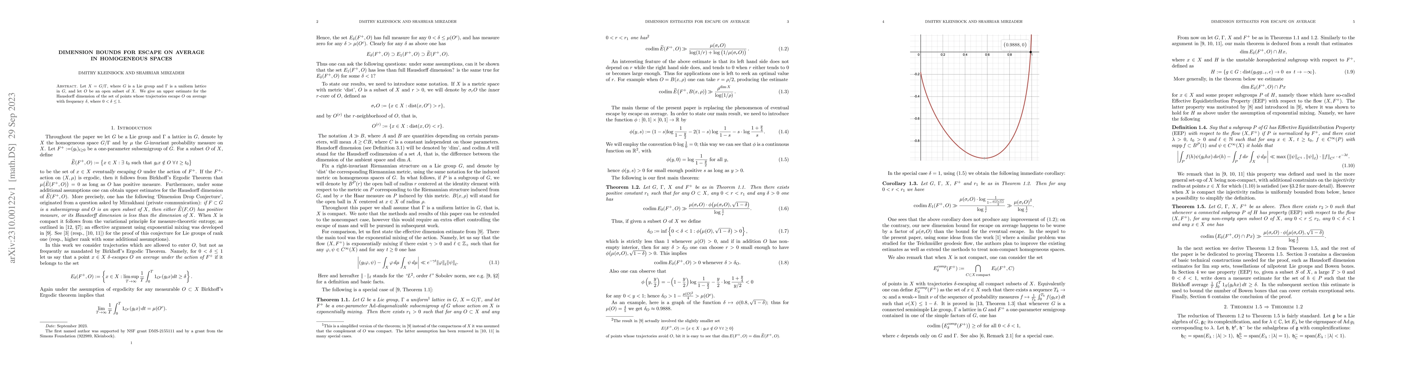 Thumbnail for Dimension bounds for escape on average in homogeneous spaces