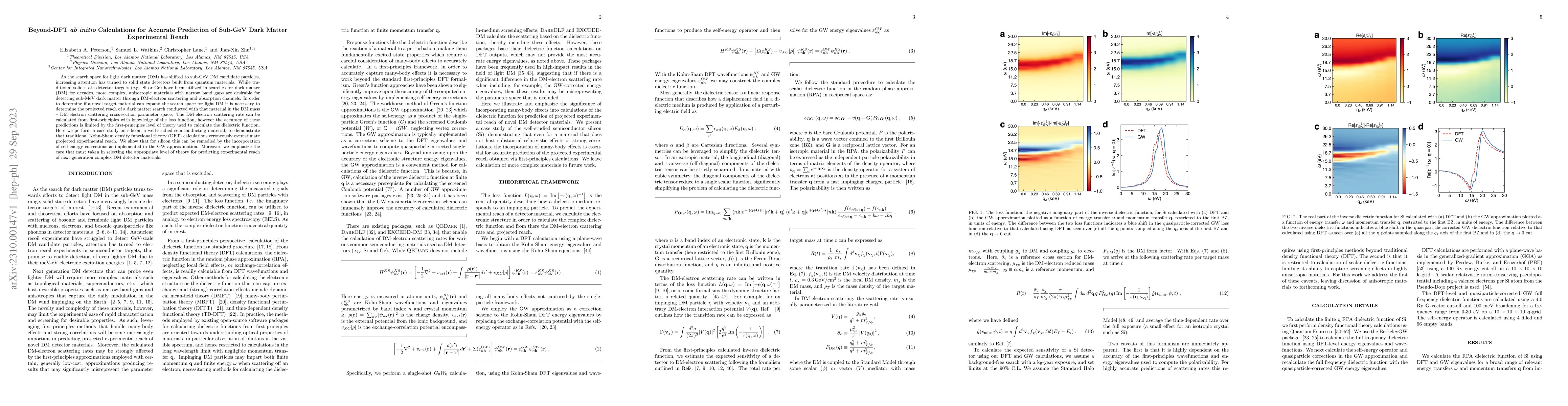 Thumbnail for Beyond-DFT $\textit{ab initio}$ Calculations for Accurate Prediction of
  Sub-GeV Dark Matter Experimental Reach