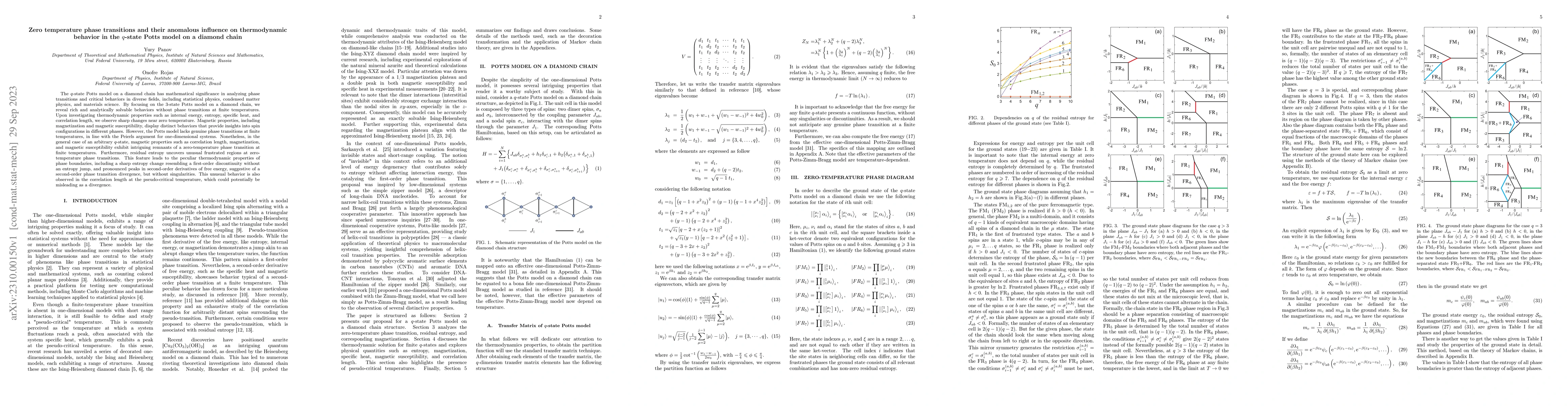 Thumbnail for Zero temperature phase transitions and their anomalous influence on
  thermodynamic behavior in the q-state Potts model on a diamond chain