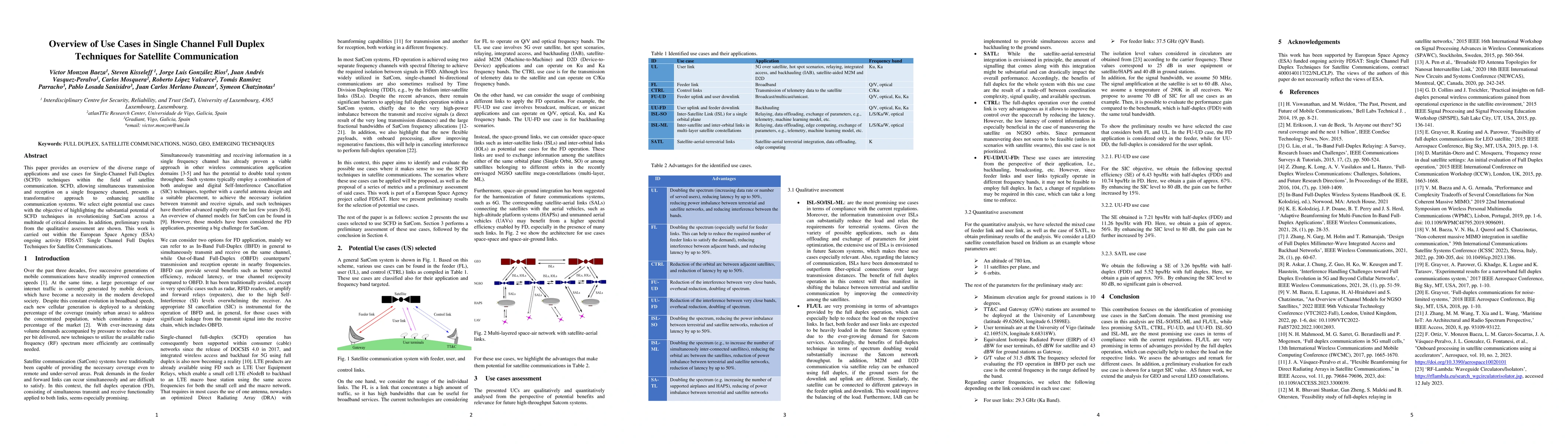 Thumbnail for Overview of Use Cases in Single Channel Full Duplex Techniques for
  Satellite Communication