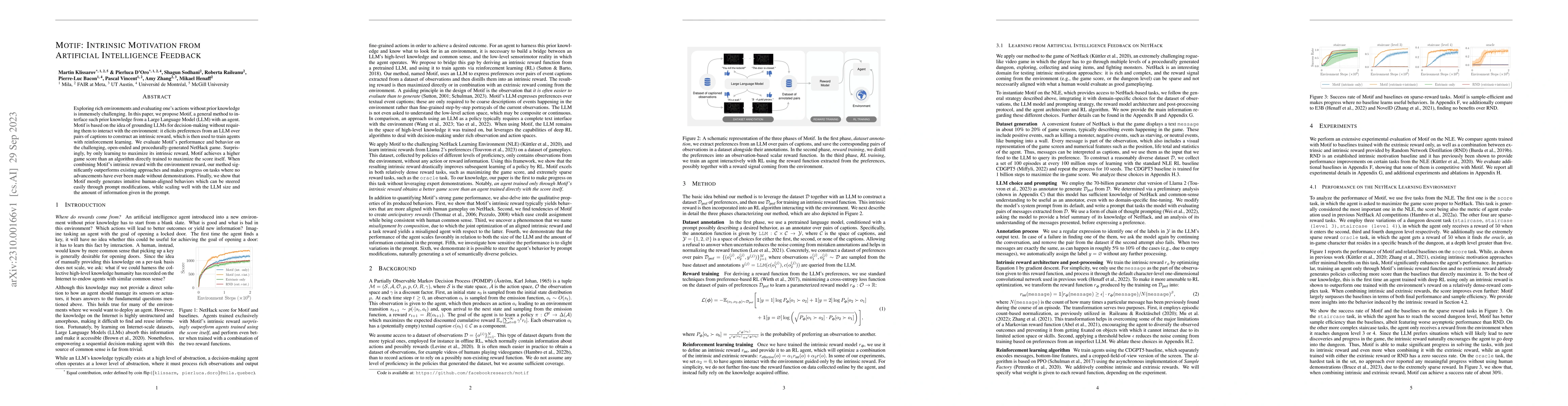 Thumbnail for Motif: Intrinsic Motivation from Artificial Intelligence Feedback