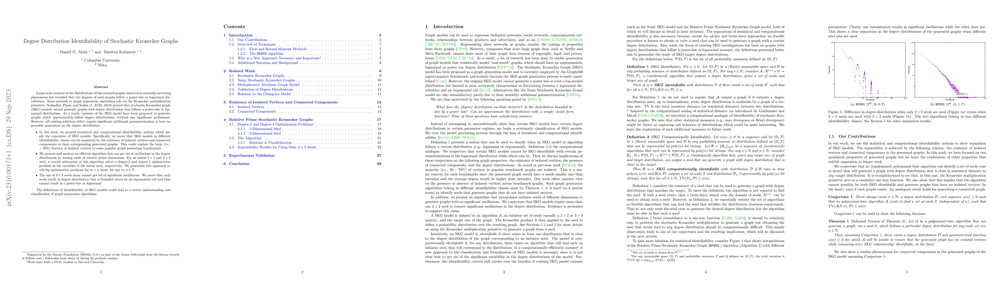 Thumbnail for Degree Distribution Identifiability of Stochastic Kronecker Graphs