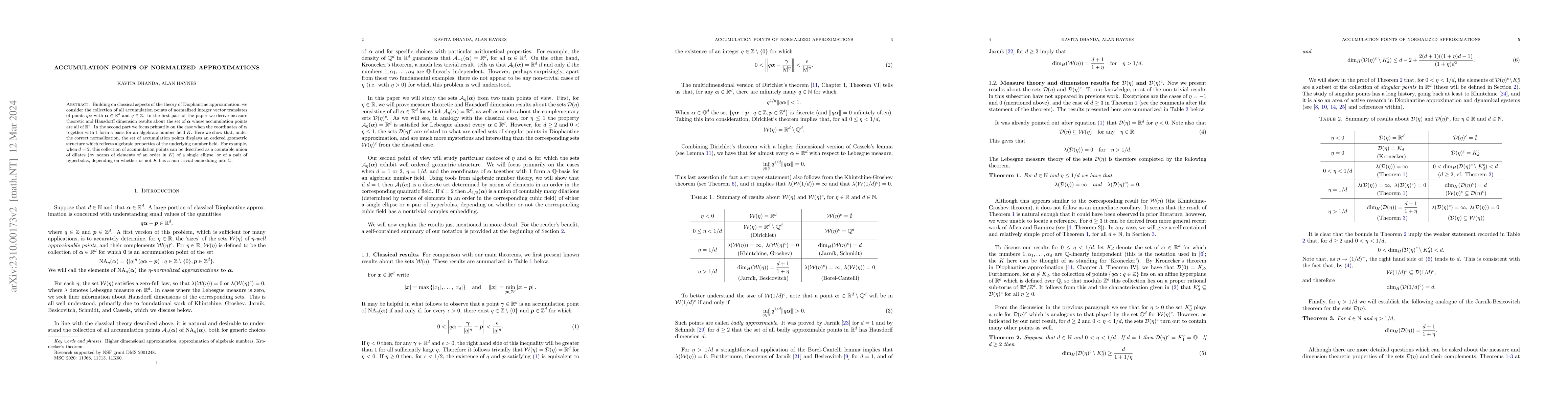 Thumbnail for Accumulation points of normalized approximations